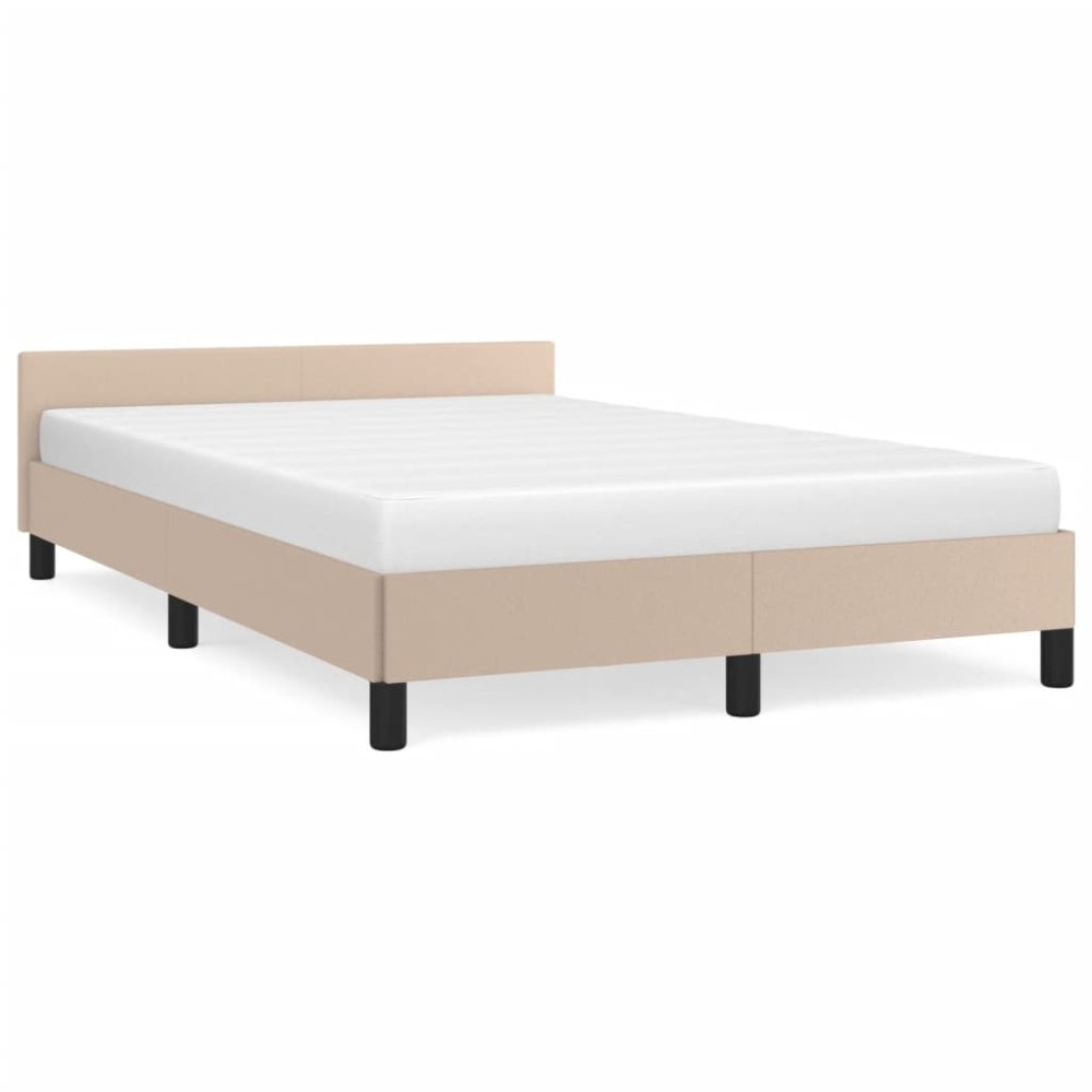 vidaXL Cadru de pat fără saltea cappuccino 120x190cm piele artificială