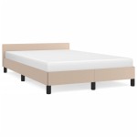 vidaXL Cadru de pat fără saltea cappuccino 120x190cm piele artificială