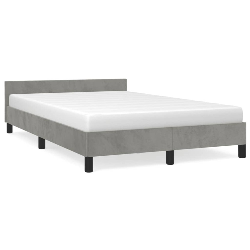 vidaXL Cadru de de pat fără saltea Gri deschis 120x190 cm catifea