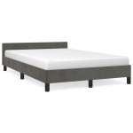 vidaXL Cadru de pat fără saltea Gri închis 120x190 cm catifea