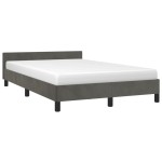 vidaXL Cadru de pat fără saltea Gri închis 120x190 cm catifea