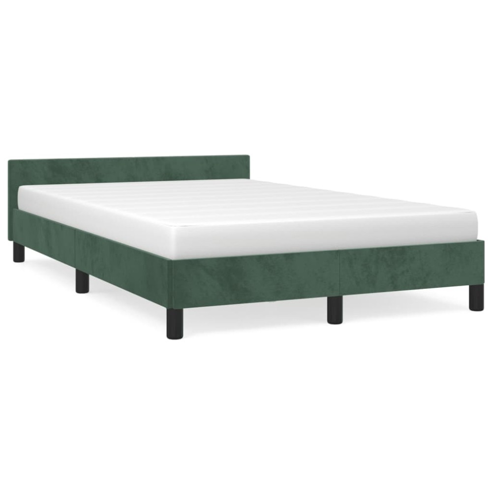 vidaXL Cadru de pat fără saltea verde închis 120x190 cm catifea