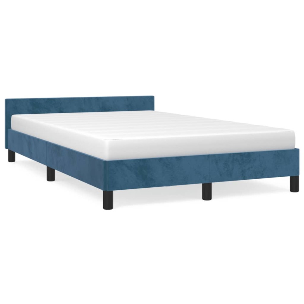 vidaXL Cadru de pat fără saltea albastru închis 120x190 cm catifea