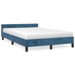 vidaXL Cadru de pat fără saltea albastru închis 120x190 cm catifea