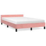 vidaXL Cadru de pat fără saltea roz 120x190 cm catifea vidaXL Cadru de pat fără saltea roz 120x190 cm catifea