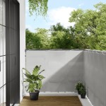 vidaXL Paravan de balcon gri deschis 120x500 cm 100% poliester oxford