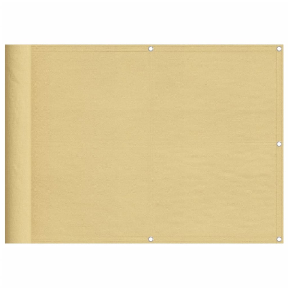 vidaXL Paravan de balcon, nisipiu, 75x300 cm, 100% poliester oxford