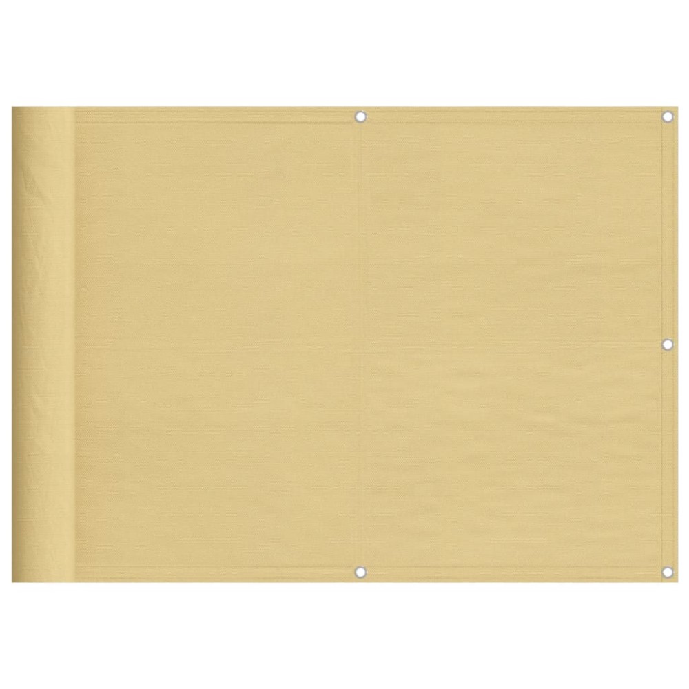 vidaXL Paravan de balcon, nisipiu, 75x500 cm, 100% poliester oxford