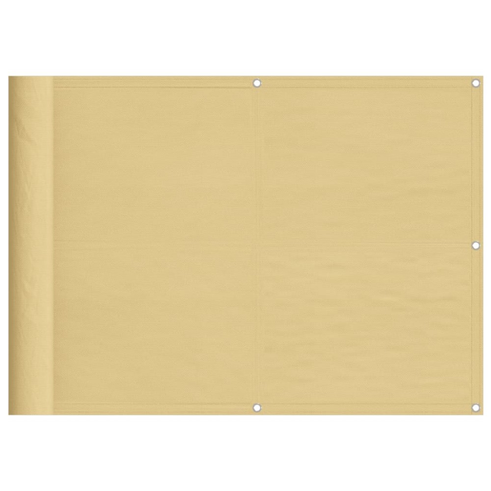 vidaXL Paravan de balcon, nisipiu, 75x600 cm, 100% poliester oxford