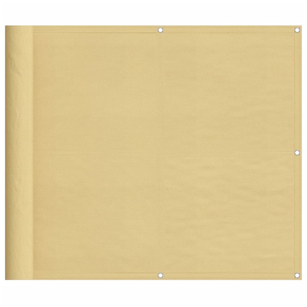 vidaXL Paravan de balcon, nisipiu, 90x400 cm, 100% poliester oxford