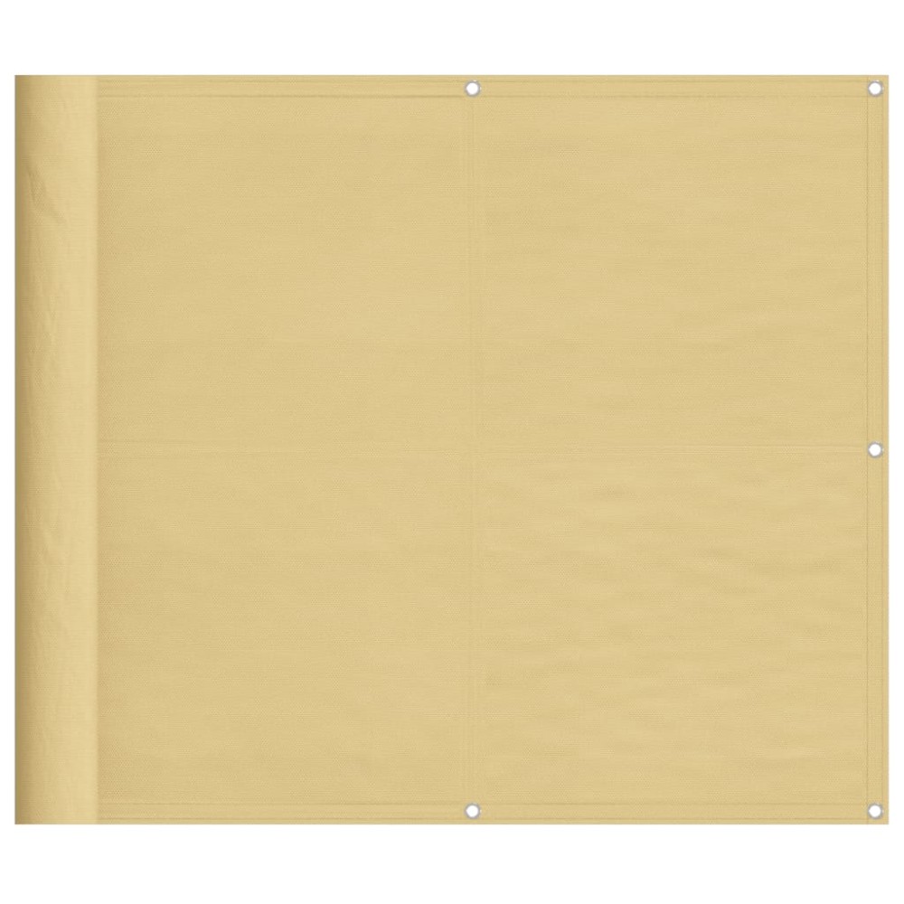 vidaXL Paravan de balcon, nisipiu, 90x500 cm, 100% poliester oxford