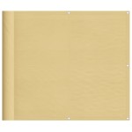 vidaXL Paravan de balcon, nisipiu, 90x500 cm, 100% poliester oxford