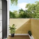 vidaXL Paravan de balcon, nisipiu, 120x400 cm, 100% poliester oxford