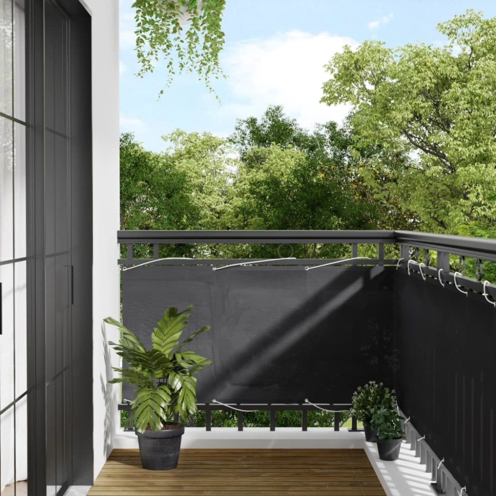 vidaXL Paravan de balcon, antracit, 75x700 cm, 100% poliester oxford