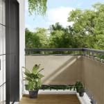 vidaXL Paravan de balcon, bej, 75x700 cm, 100% poliester oxford