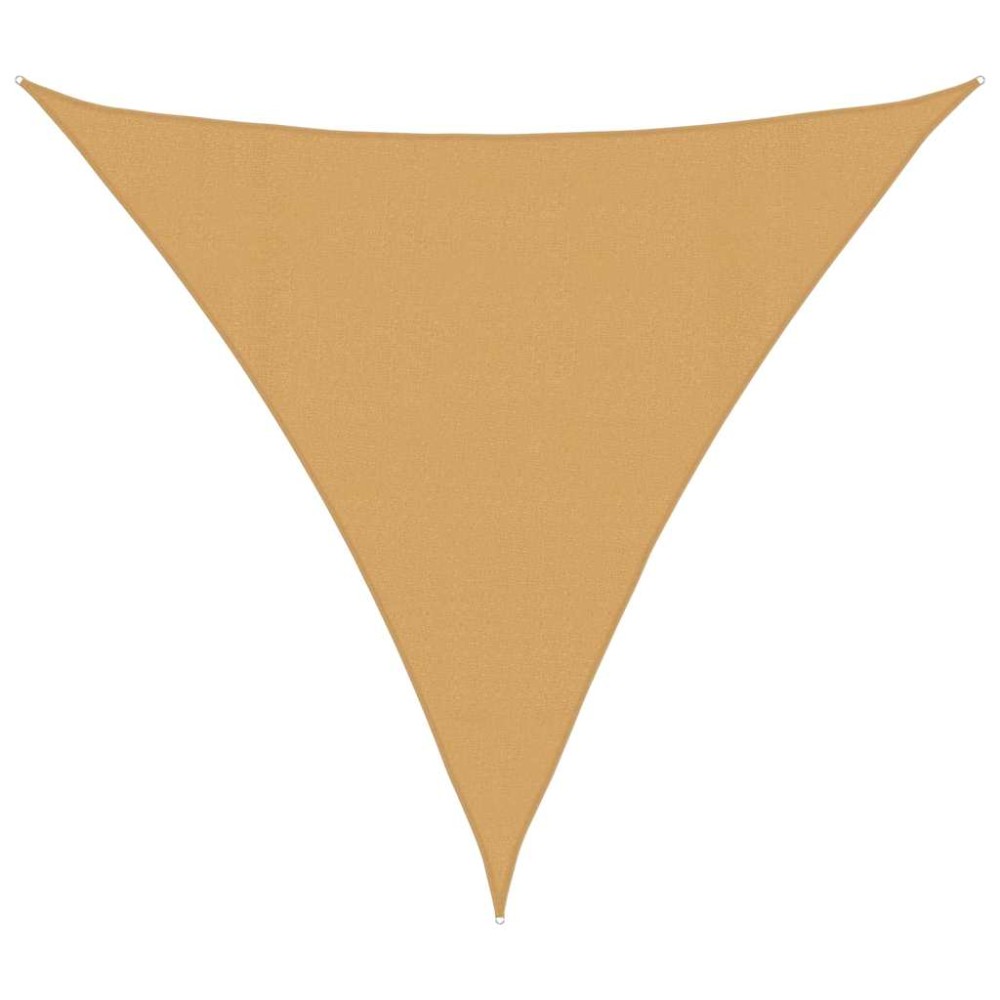 vidaXL Pânză parasolar, nisipiu, triunghiular, 4x4x4 m, HDPE, 160 g/m²