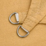 vidaXL Pânză parasolar nisipiu triunghiular 4x4x5,8 m HDPE 160 g/m²