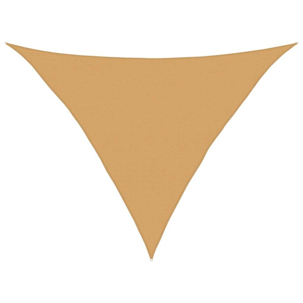 vidaXL Pânză parasolar, nisipiu, triunghiular, 5x5x6 m, HDPE, 160 g/m²