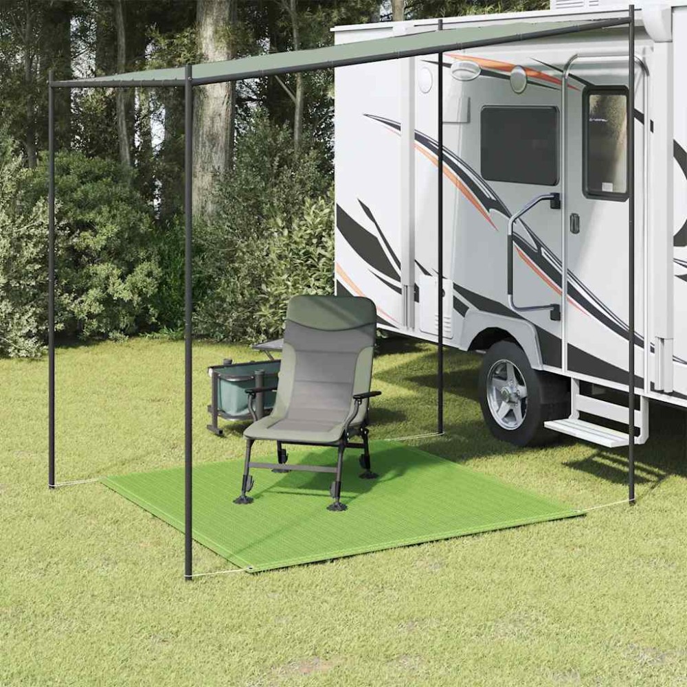 vidaXL Covor pentru cort, verde deschis, 200x200 cm, HDPE