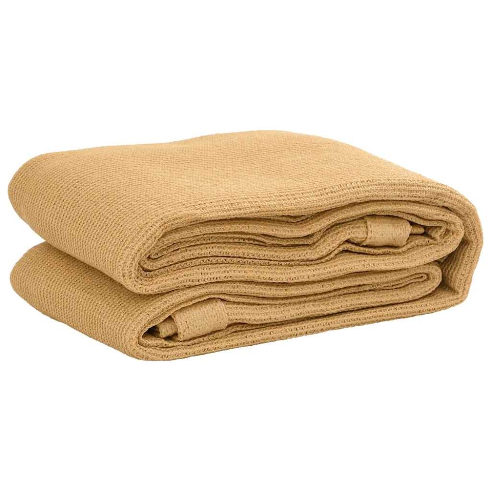vidaXL Covor pentru cort, nisipiu, 250x250 cm, HDPE