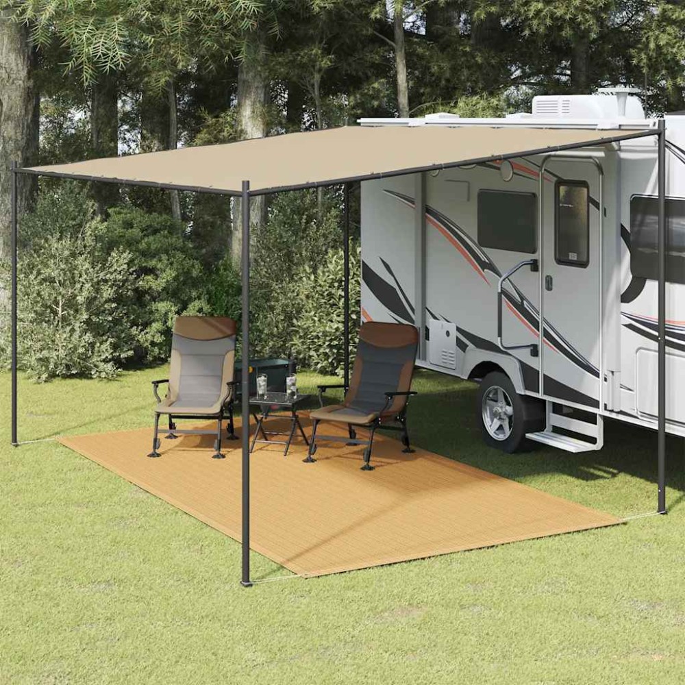 vidaXL Covor pentru cort, nisipiu, 250x450 cm, HDPE