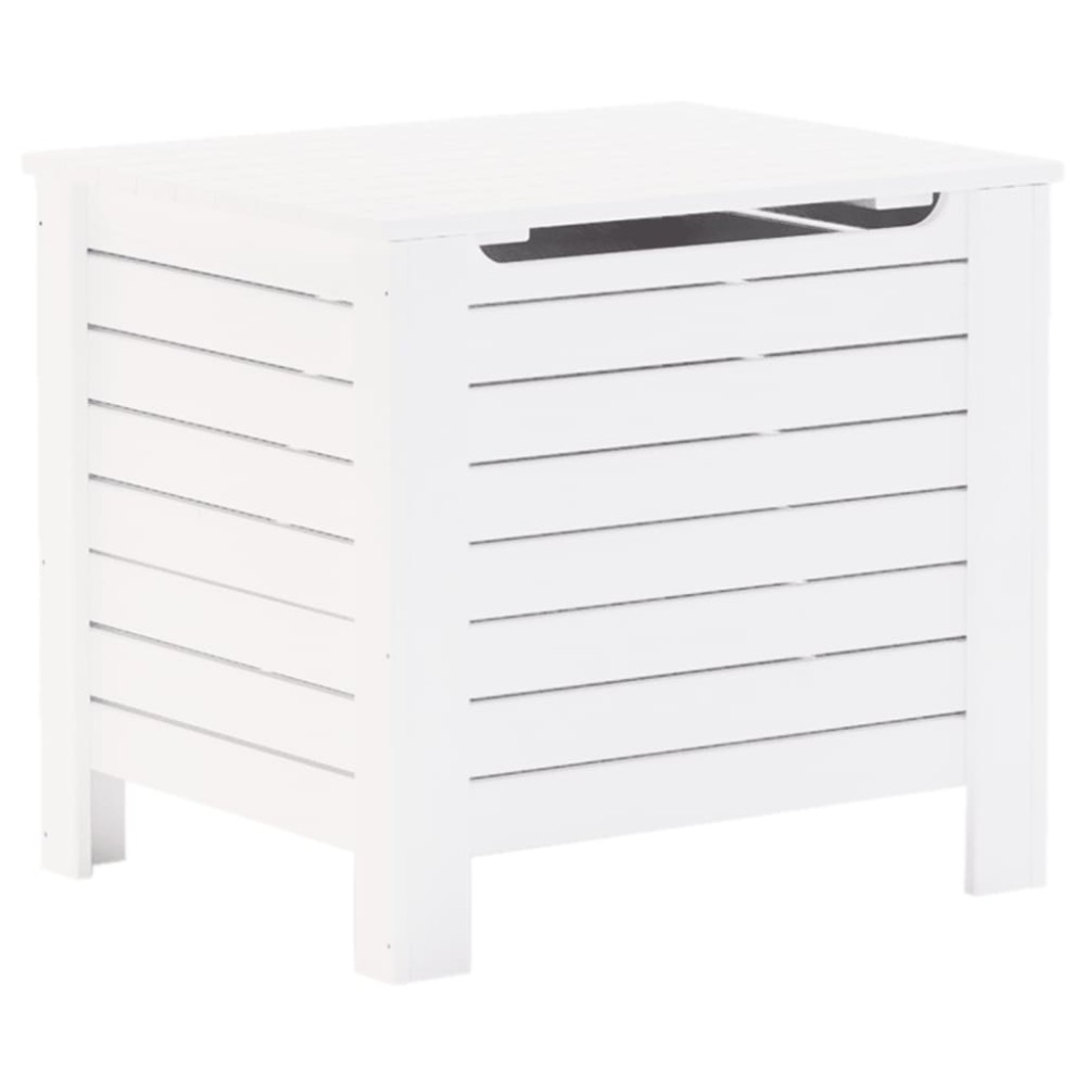 vidaXL Cutie depozitare capac "RANA", alb, 60x49x54 cm, lemn masiv pin