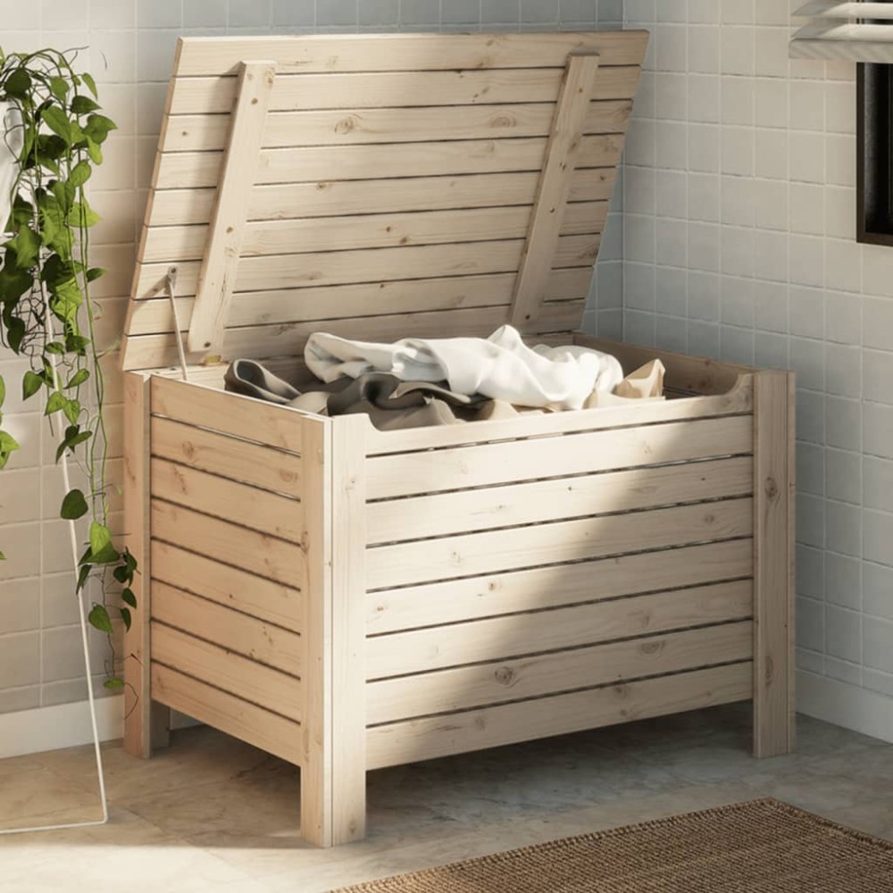 vidaXL Cutie de depozitare cu capac "RANA" 80x49x54 cm, lemn masiv pin