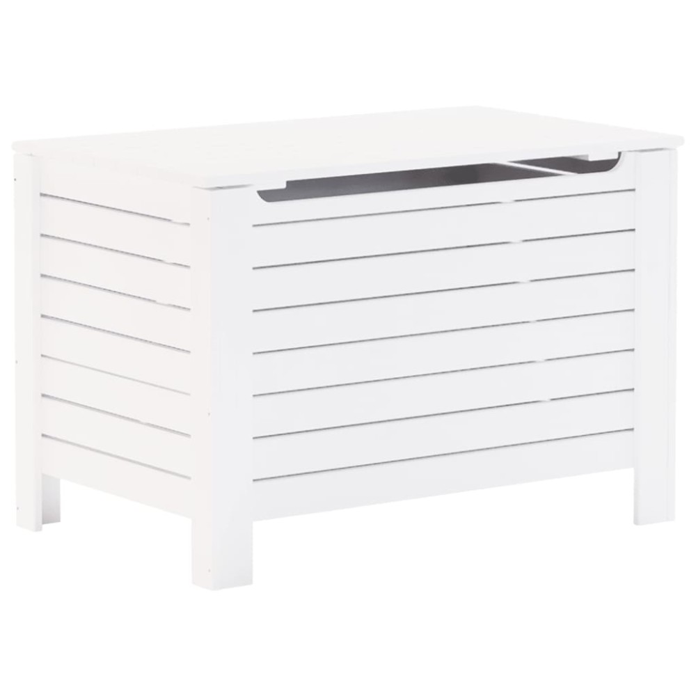 vidaXL Cutie depozitare capac "RANA", alb, 80x49x54 cm, lemn masiv pin