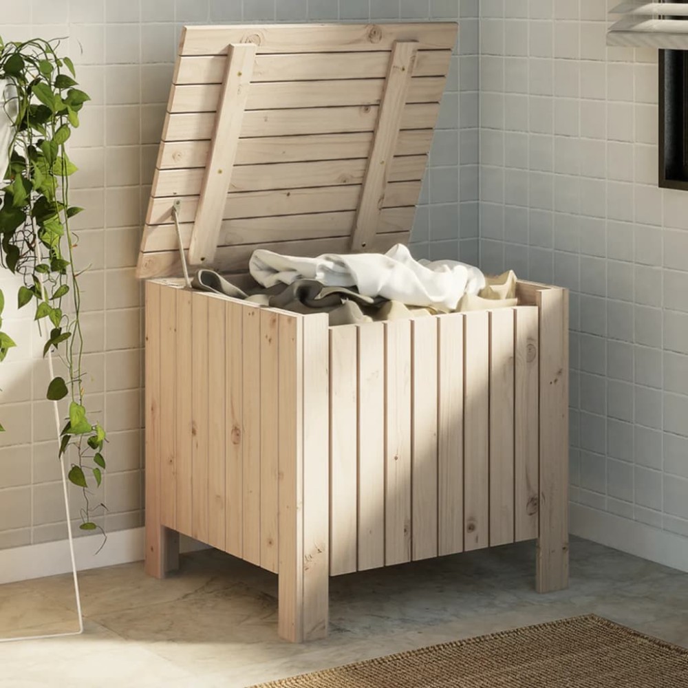 vidaXL Cutie de depozitare cu capac "RANA" 60x49x54 cm, lemn masiv pin