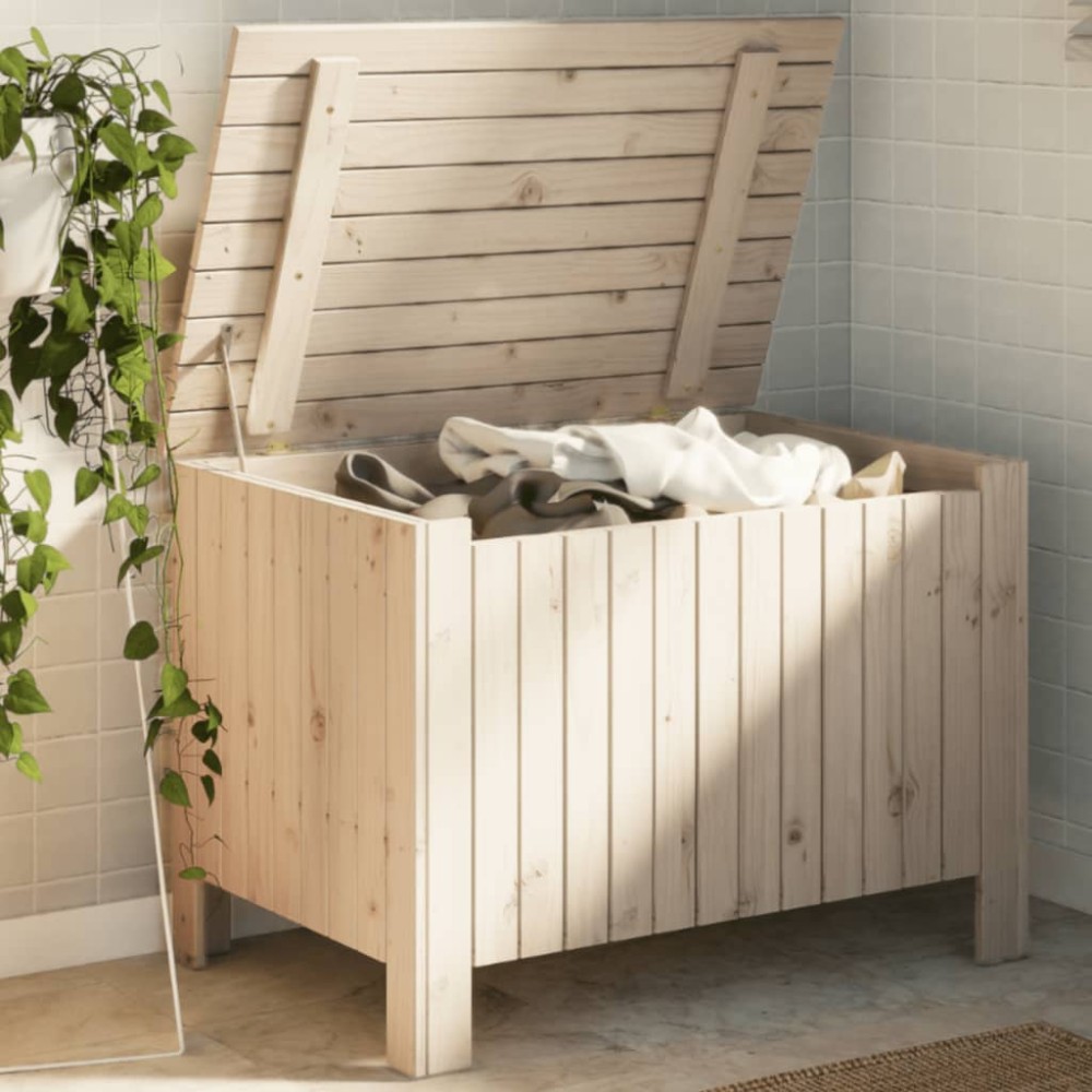 vidaXL Cutie de depozitare cu capac "RANA" 80x49x54 cm, lemn masiv pin