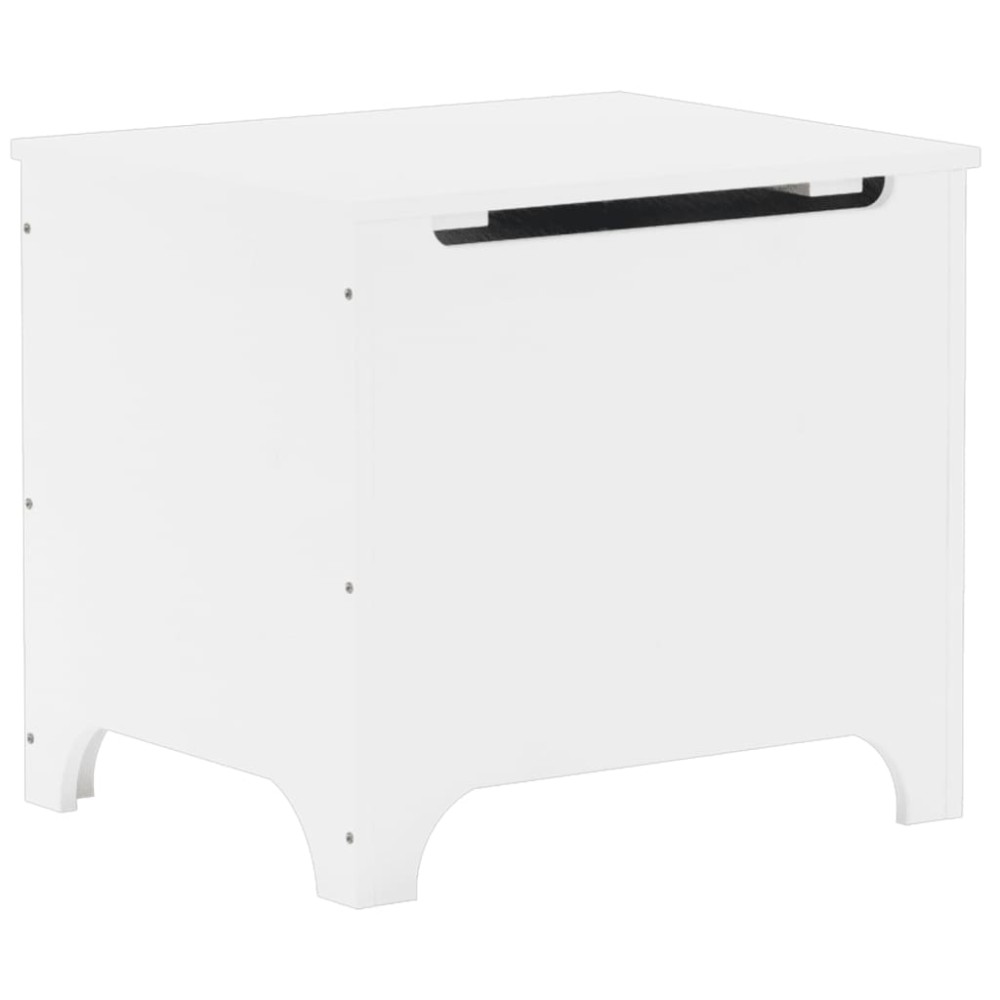 vidaXL Cutie depozitare capac "RANA", alb, 60x49x54 cm, lemn masiv pin