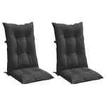 vidaXL Perne scaun cu spătar înalt, 2 buc. antracit 120x50x7 cm textil
