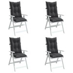 vidaXL Perne scaun cu spătar înalt, 4 buc. antracit 120x50x7 cm textil vidaXL Perne scaun cu spătar înalt, 4 buc. antracit 120x50x7 cm textil
