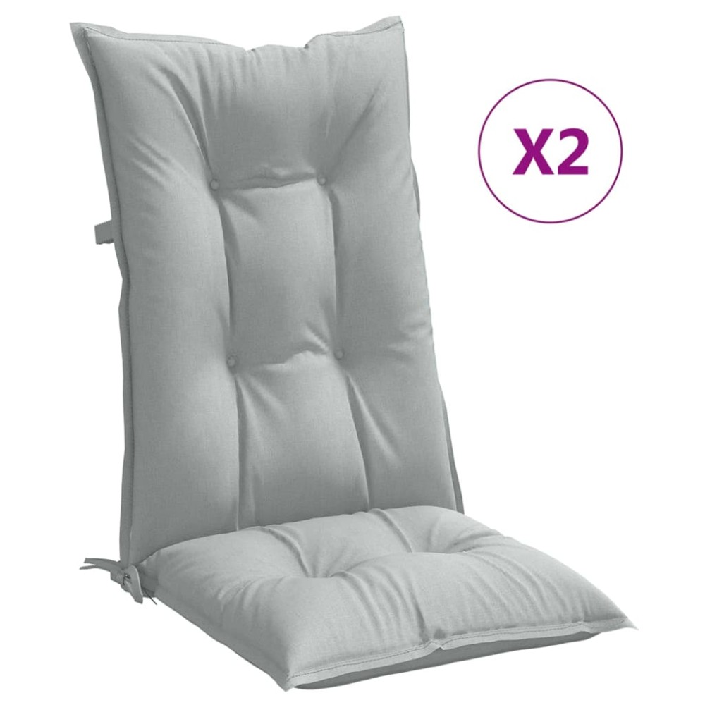 vidaXL Perne scaun cu spătar înalt 2 buc. melanj gri 120x50x7cm textil