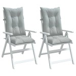 vidaXL Perne scaun cu spătar înalt 2 buc. melanj gri 120x50x7cm textil