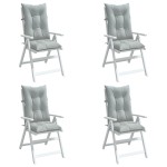 vidaXL Perne scaun cu spătar înalt 4 buc. melanj gri 120x50x7cm textil