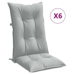 vidaXL Perne scaun cu spătar înalt 6 buc. melanj gri 120x50x7cm textil