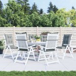 vidaXL Perne scaun cu spătar înalt 6 buc. melanj gri 120x50x7cm textil