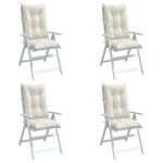 vidaXL Perne scaun spătar înalt, 4 buc. melanj crem 120x50x7 cm textil vidaXL Perne scaun spătar înalt, 4 buc. melanj crem 120x50x7 cm textil