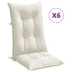 vidaXL Perne scaun spătar înalt, 6 buc. melanj crem 120x50x7 cm textil vidaXL Perne scaun spătar înalt, 6 buc. melanj crem 120x50x7 cm textil