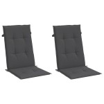 vidaXL Perne scaun cu spătar înalt, 2 buc. antracit 120x50x4 cm textil
