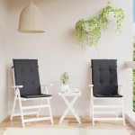 vidaXL Perne scaun cu spătar înalt, 2 buc. antracit 120x50x4 cm textil