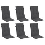 vidaXL Perne scaun cu spătar înalt, 6 buc. antracit 120x50x4 cm textil vidaXL Perne scaun cu spătar înalt, 6 buc. antracit 120x50x4 cm textil