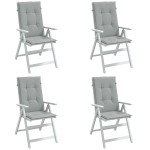 vidaXL Perne scaun cu spătar înalt 4 buc. melanj gri 120x50x4cm textil