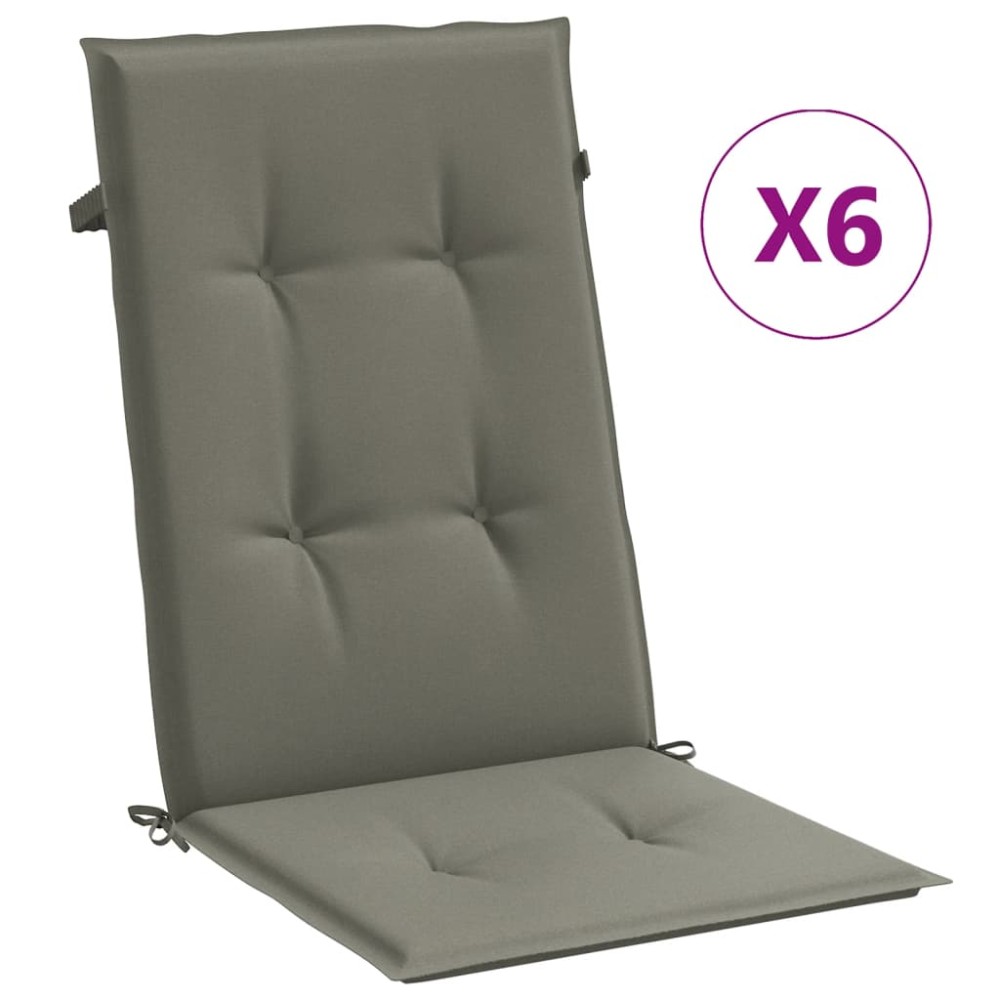 vidaXL Perne scaun cu spătar înalt 6 buc. melanj gri 120x50x4cm textil