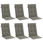 vidaXL Perne scaun cu spătar înalt 6 buc. melanj gri 120x50x4cm textil