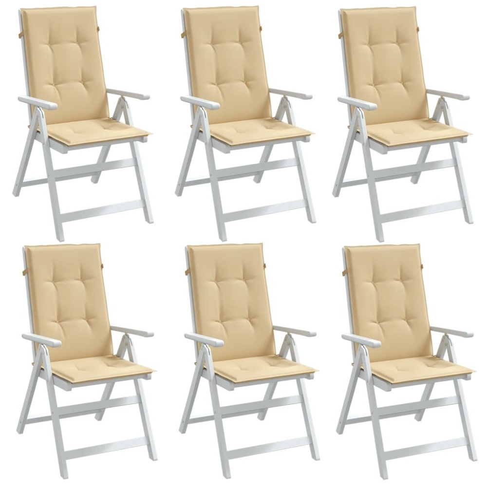 vidaXL Perne scaun cu spătar înalt 6 buc. melanj bej 120x50x4cm textil