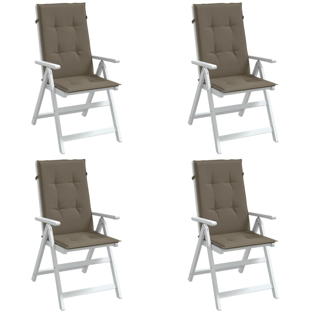vidaXL Perne scaun spătar înalt 4buc melanj gri taupe120x50x4cm textil