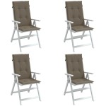 vidaXL Perne scaun spătar înalt 4buc melanj gri taupe120x50x4cm textil vidaXL Perne scaun spătar înalt 4buc melanj gri taupe120x50x4cm textil