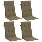 vidaXL Perne scaun spătar înalt 4buc melanj gri taupe120x50x4cm textil vidaXL Perne scaun spătar înalt 4buc melanj gri taupe120x50x4cm textil